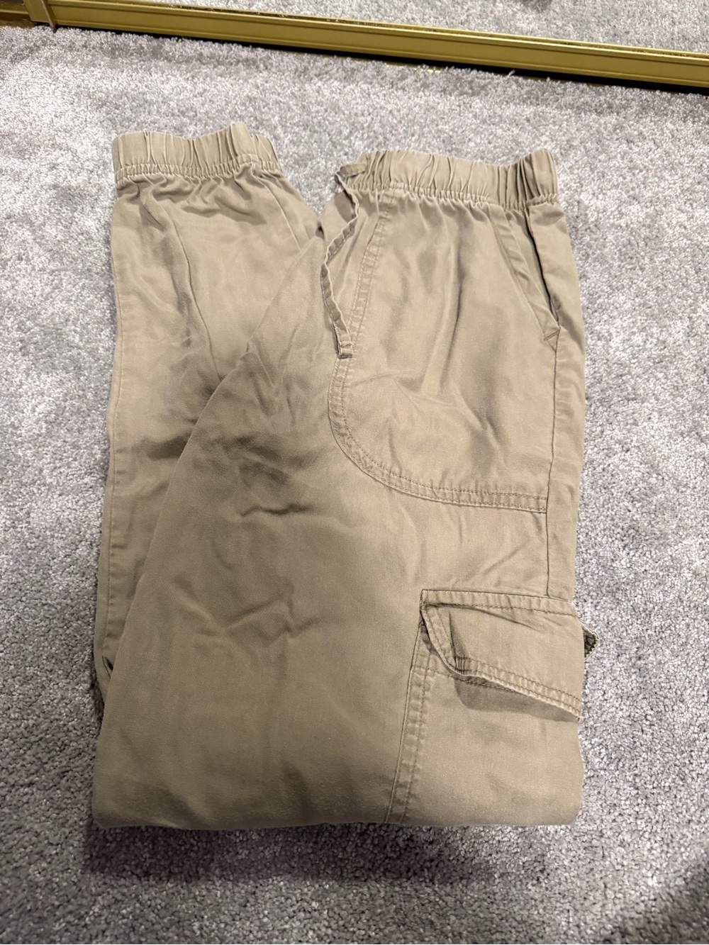 Womens Casual Cargo Pants in Olive Green
